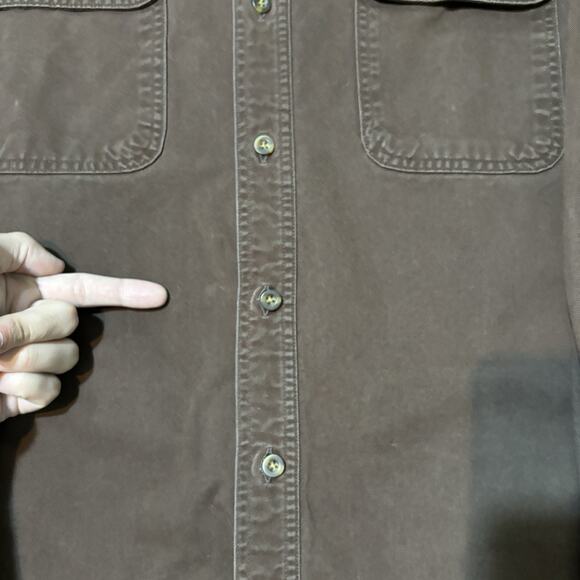 Carhartt Shirt Mens Medium Brown Oakman Twill Long Sleeve Button S09 Vintage - Picture 6 of 14